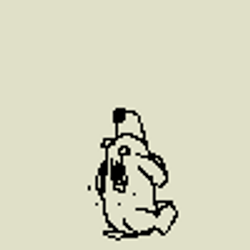 Pixelated Dog Springs Boing To Right GIF