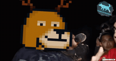 Pixelated Dog With Antlers GIF