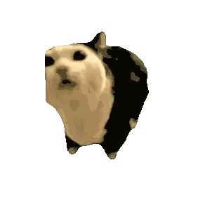 Pixelated Dog With Black Spots Sticker