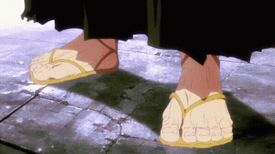Pixelated Feet In Sandals GIF