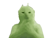 Pixelated Green Cat Making Funny Face Sticker