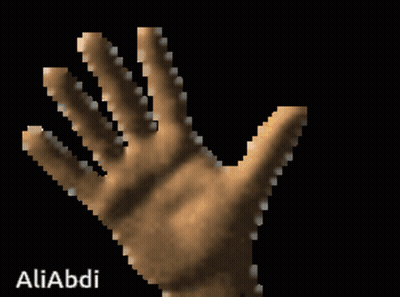 Pixelated Hand With Aliabdi GIF