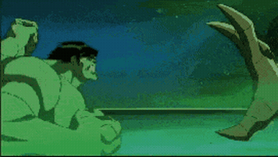 Pixelated Hulk Laying On Bed GIF