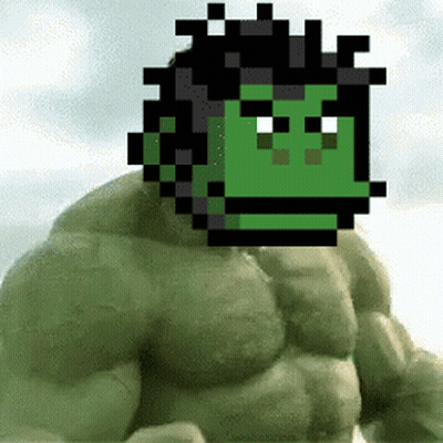 Pixelated Hulk With Green Face GIF