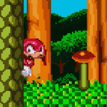 Pixelated Knuckles Peeking Animation GIF