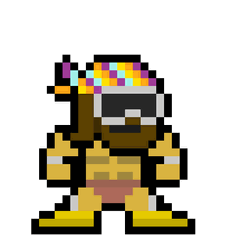 Pixelated Macho Man Emoji GIF