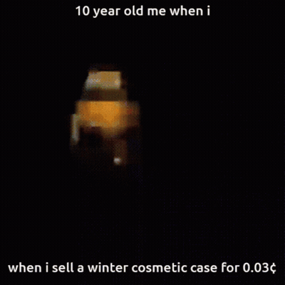 Pixelated Man 10 Year Old Me Sell Winter Cosmetic Case GIF