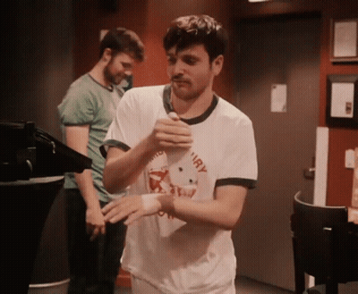 Pixelated Man Holding Sheep Saying Finish Him GIF