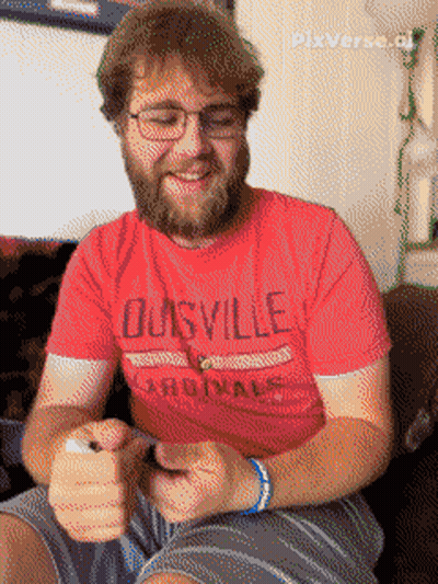 Pixelated Man In Louisville Cardinals T-Shirt GIF