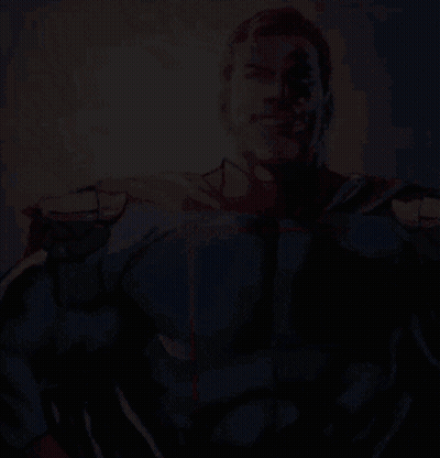 Pixelated Man In Superhero Suit GIF