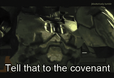 Pixelated Man Saying Tell That To The Covenant GIF