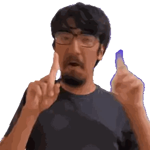 Pixelated Man Wearing Glasses Pointing Up Sticker