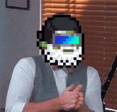 Pixelated Man Wearing Vest GIF