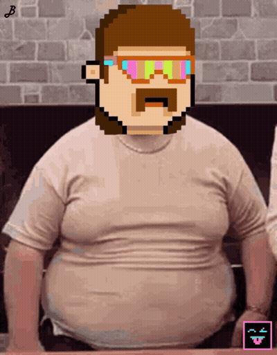 Pixelated Man With Beard And Sunglasses GIF