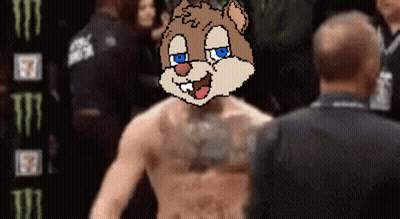 Pixelated Man With Chipmunk On Face GIF
