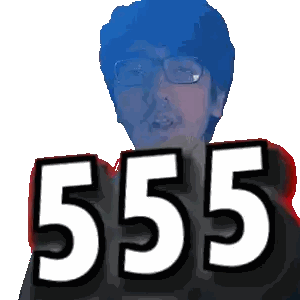 Pixelated Man With Glasses Number 555 Sticker