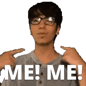 Pixelated Man With Glasses Saying Me Sticker
