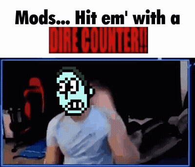 Pixelated Man With Mods Hit Em With A Dire Counter GIF