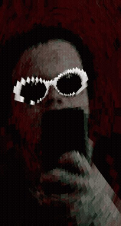Pixelated Man With Sunglasses And Mask GIF