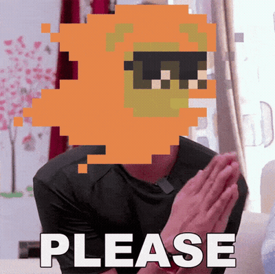 Pixelated Man With Sunglasses Saying Please GIF