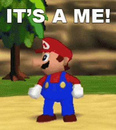 Pixelated Mario Saying It's A Me GIF