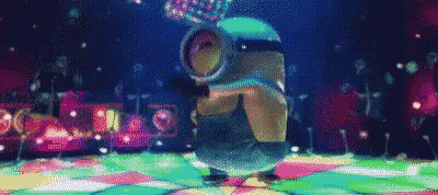 Pixelated Minion Dancing On Disco Floor GIF