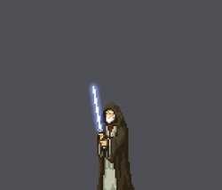 Pixelated Obi Wan Kenobi With Lightsaber Image