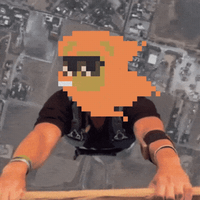 Pixelated Person Wearing Sunglasses And Mask GIF
