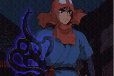 Pixelated Person With Snake Around Neck GIF