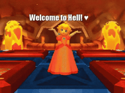 Pixelated Princess Peach Welcome To Hell GIF