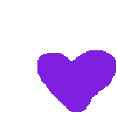 Pixelated Purple Heart Sticker