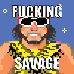 Pixelated Savage Macho Man GIF
