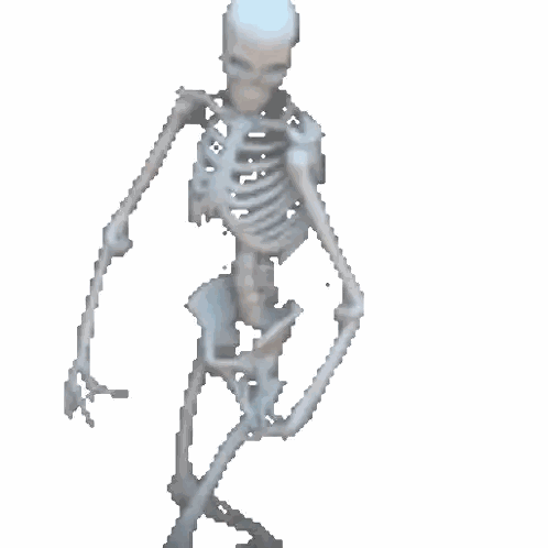 Pixelated Skeleton Showing Spine And Ribs Sticker