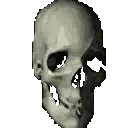 Pixelated Skull With Missing Jaw Sticker