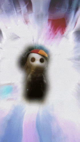 Pixelated Skull With Rainbow Hat GIF