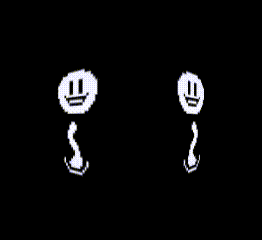 Pixelated Smiley Face With Letter S Behind It GIF