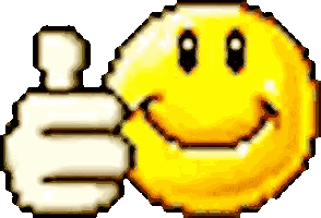 Pixelated Smiley Giving Thumbs Up Sticker