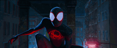 Pixelated Spiderman In A City GIF