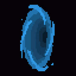 Pixelated Spinning Blue Portal GIF