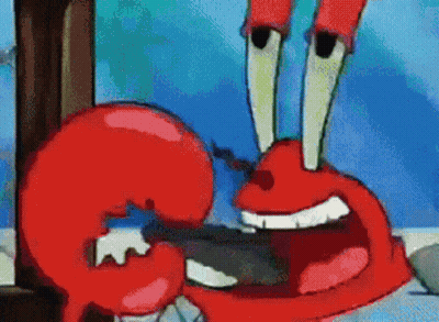 Pixelated SpongeBob Crab Holding Knife GIF