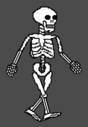 Pixelated Spooky Scary Skeletons Walking GIF
