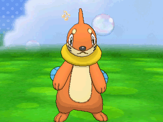 Pixelated Squirrel Standing In Field With Bubbles GIF