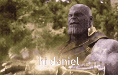 Pixelated Thanos From Avengers Infinity War Saying Hi Daniel GIF