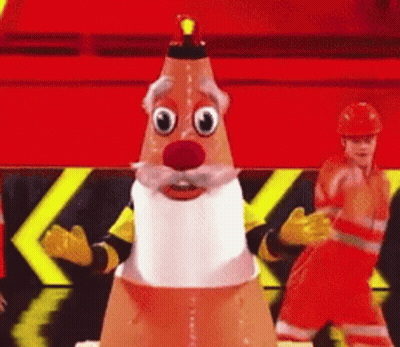Pixelated Traffic Cone With Black Stripes GIF