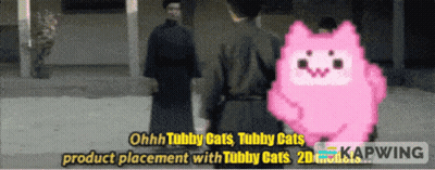 Pixelated Two Men Pink Cat Ohhh Tubby Cats GIF