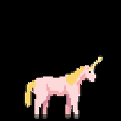Pixelated Unicorn Pooping GIF