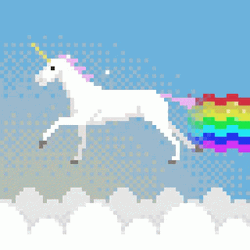 Pixelated Unicorn Running GIF