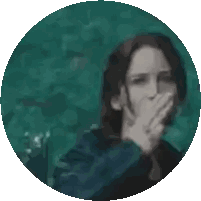 Pixelated Woman Face In Blue Circle Sticker
