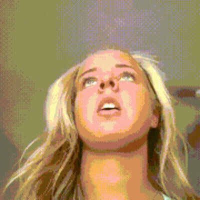 Pixelated Woman Looking Up GIF