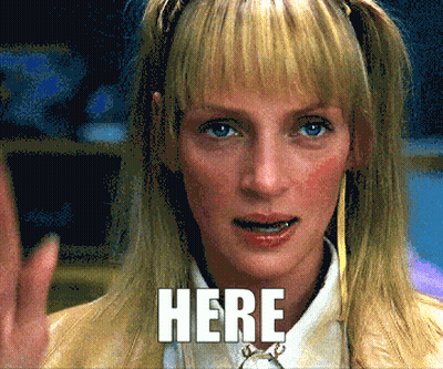 Pixelated Woman Saying Here GIF